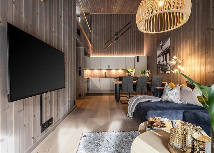 Penthouse With Large Rooftop Terrace, In-ski Out In Lägenhet *